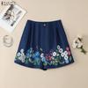 Женские летние свободные повседневные шорты с цветочным принтом