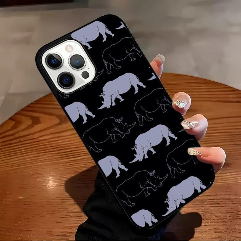 Animal Rhino Phone Case For iPhone 17 Air 16 15 14 13 12 11 Pro Max Max Plus Bumper Case Cover