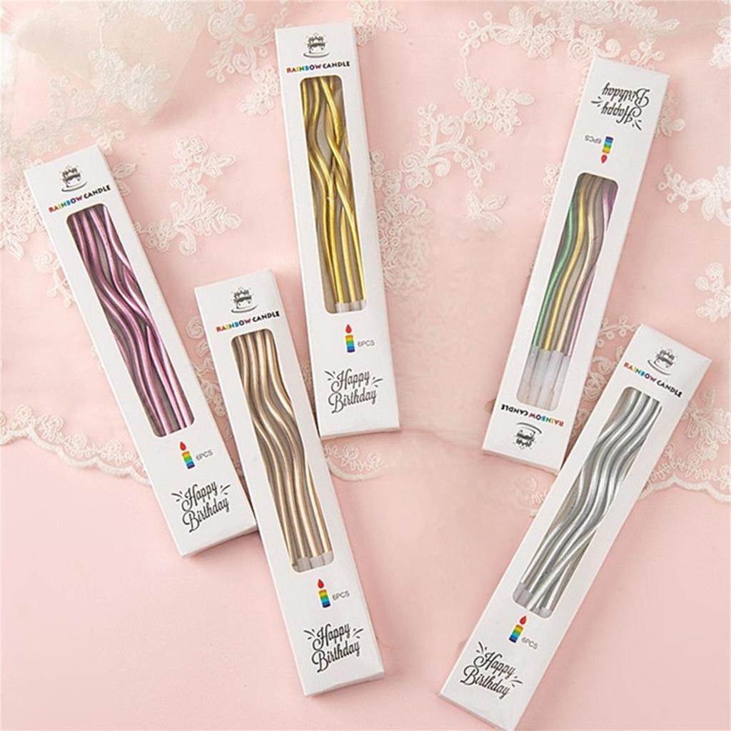 10 шт. Свечи на день рождения, спиральные свечи для торта, длинные тонкие свечи для свадебной вечеринки и украшения торта