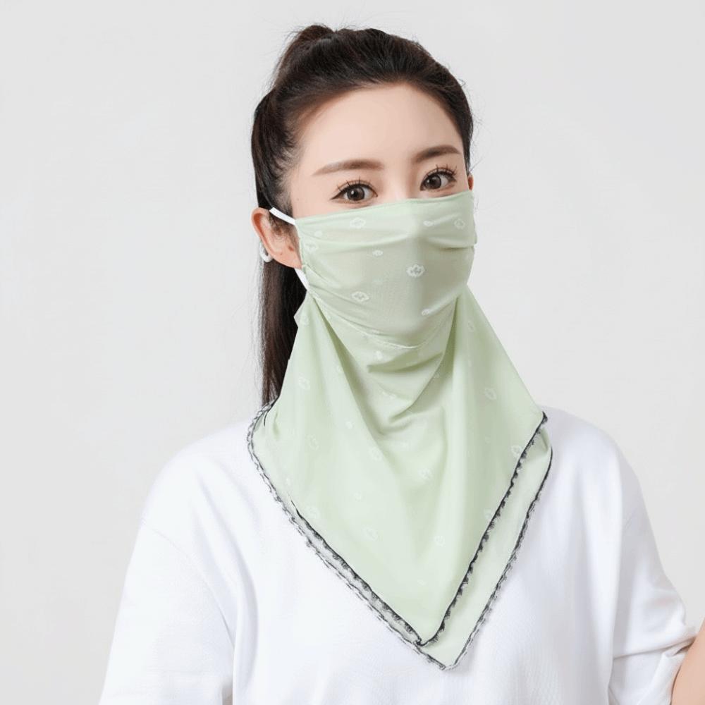 Fashion Elastic Ice Silk Mask Thin Face Shield Triangular Scarf Neck Wrap Cover Breathable Sunscreen Veil Fishing