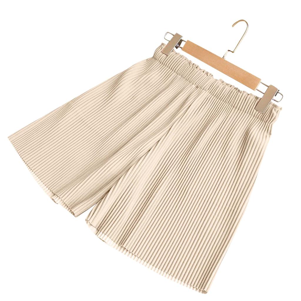 Повседневные брюки-четвертинки с высокой талией и оборками, прямые широкие брюки