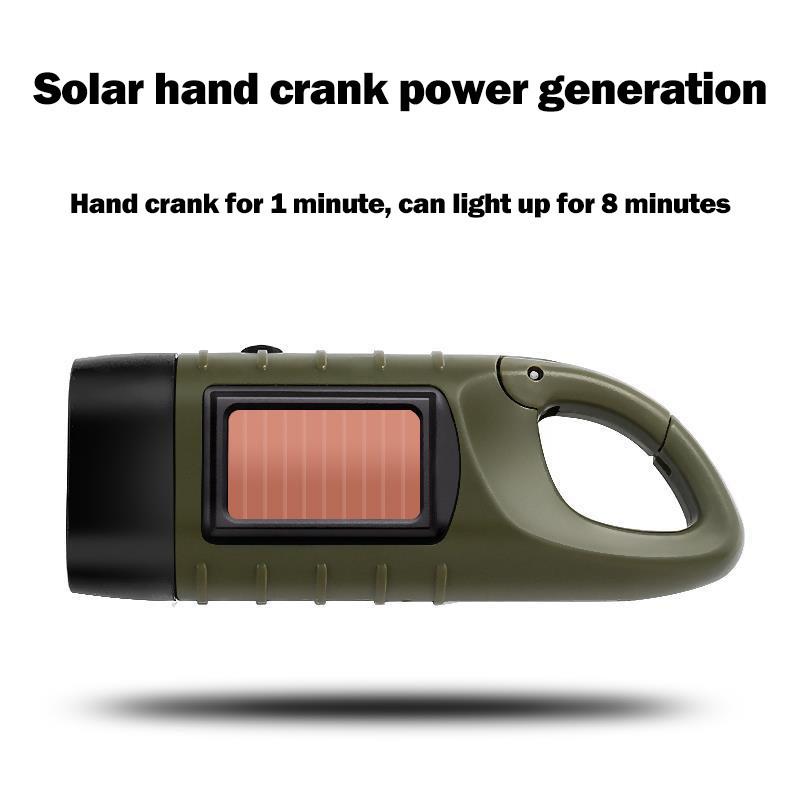 Rechargeable For Fishing Boating Hiking Survival Gear Power Bank Solar Flashlight Emergency Hand Crank Dynamo Led Flashlight