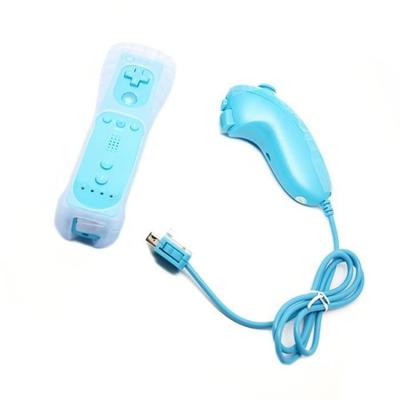Новый набор беспроводного пульта дистанционного управления + нунчака для Nintendo Wii, голубой