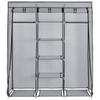 Wardrobe with Compartments and Hanging Rods Gray 150 x 45 x 175 cm Fabric