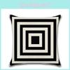 Elegant Black White Geometric Waves Cushion Cover For Home Bed Decoration