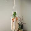 Hanging Planter with Tassels Hand-Woven Cotton Flower Pots Tapestry Net Bag Home Decor
