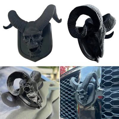 2 шт. RAM 1500 значок с изображением черепа на капоте для моделей 4-го и 5-го поколений, смелый автомобильный аксессуар с логотипом для грузовиков RAM
