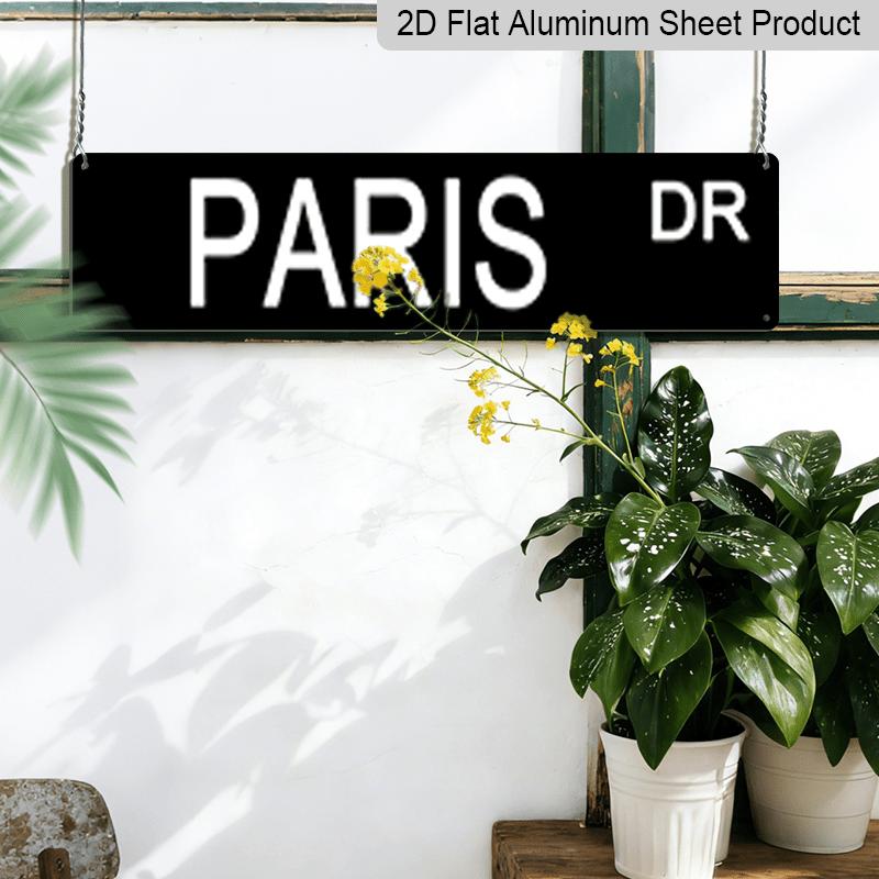 1 шт. Винтажная алюминиевая табличка "PARIS", 15,7×3,94 дюйма, Водонепроницаемый и пылезащитный настенный декор для дома, бара, кафе, паба, ресторана, Ретро Железное Арт-Постер для