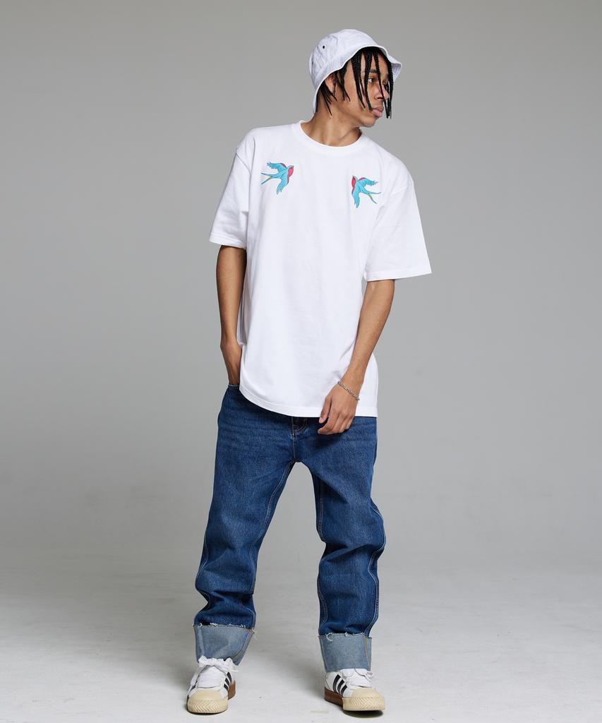 CREAM SODA LAB Swallow Twin Short Sleeve Tee White