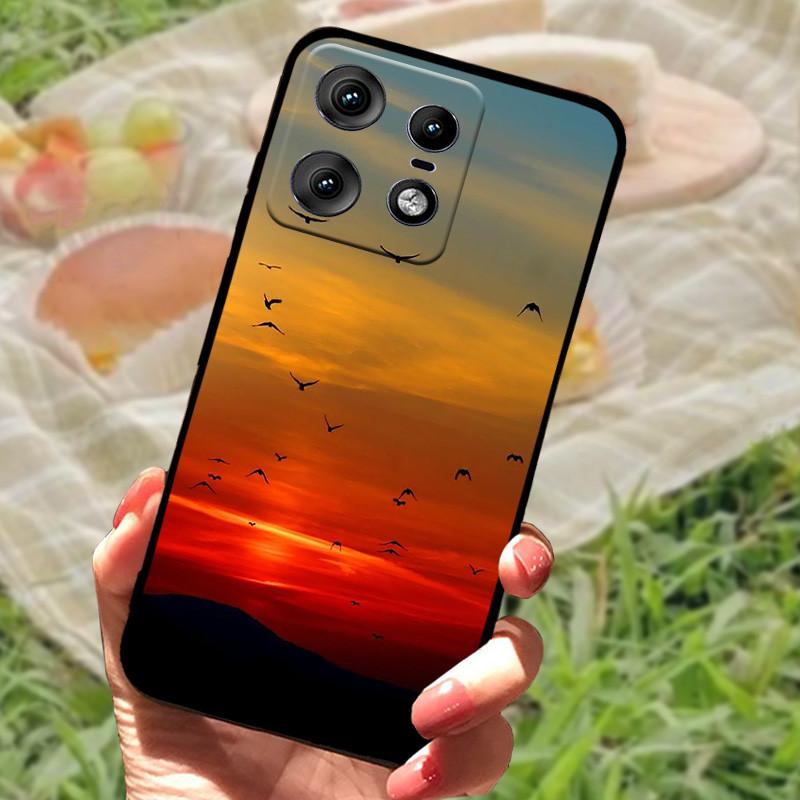 Чехол для Motorola Edge 50 Pro Модный Мраморный Силиконовый Черный Мягкий Бампер для Телефона Moto Edge 50 Pro Мультяшные ТПУ Оболочки
