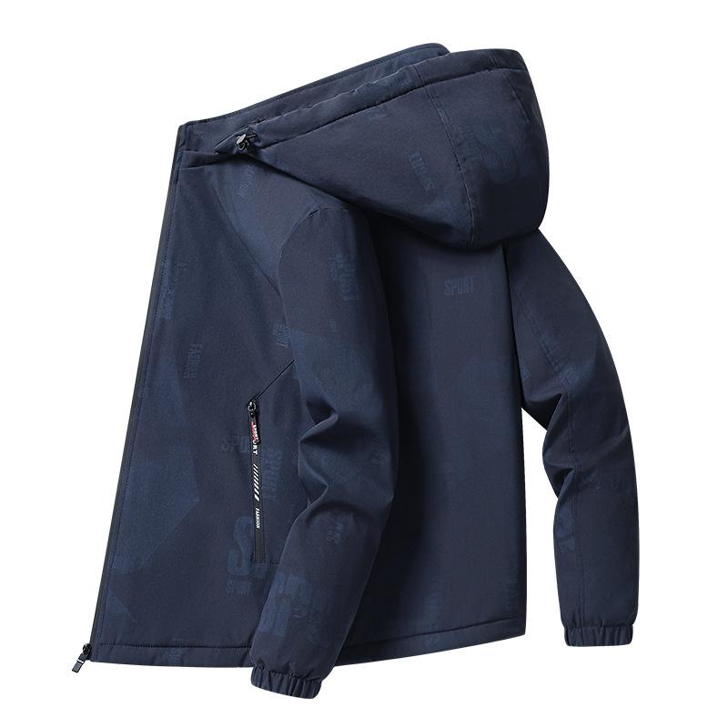 Весенняя и осенняя мужская куртка, флисовая повседневная куртка, съемная шапка, мужская оснастка, свободный мужской топ