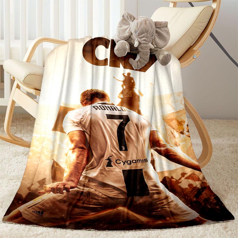 Ronaldo's Legendary Journey Blanket Comfortable Great for Chair Sofa Office Chair for All Occasions Digital Print