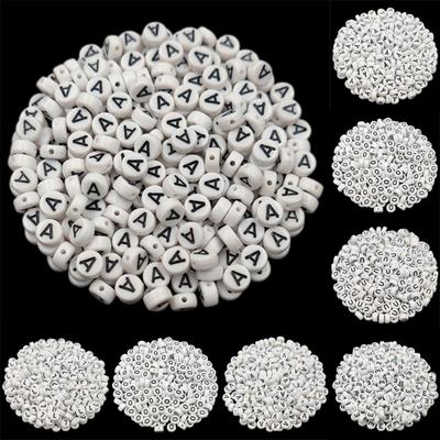 50 шт., 7 мм, 26 букв, свободные бусины, сделай сам, поделки для изготовления ювелирных изделий, ожерелья, браслета