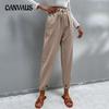 Осенние и зимние женские брюки, повседневные эластичные брюки, хлопковые и льняные пригородные брюки Harlan, маленькие брюки