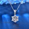 Ожерелья с подвеской из муассанита и снежинки для женщин, стерлинговое серебро 925 пробы, ожерелье с бриллиантами для девочек, ювелирные изделия, подарок на свадьбу и помолвку