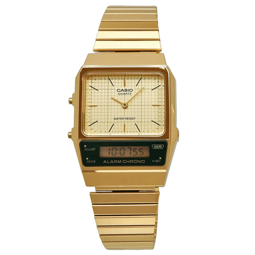 Casio Standard STANDARD Quartz Watch Unisex Gold Overseas Model Ana-Digi AQ-800EG-9A [Item]