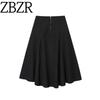 Zbzr Autumn New Women Clothes Western Style Wide Swing Fashion Belt Waist Skirts 8592464-