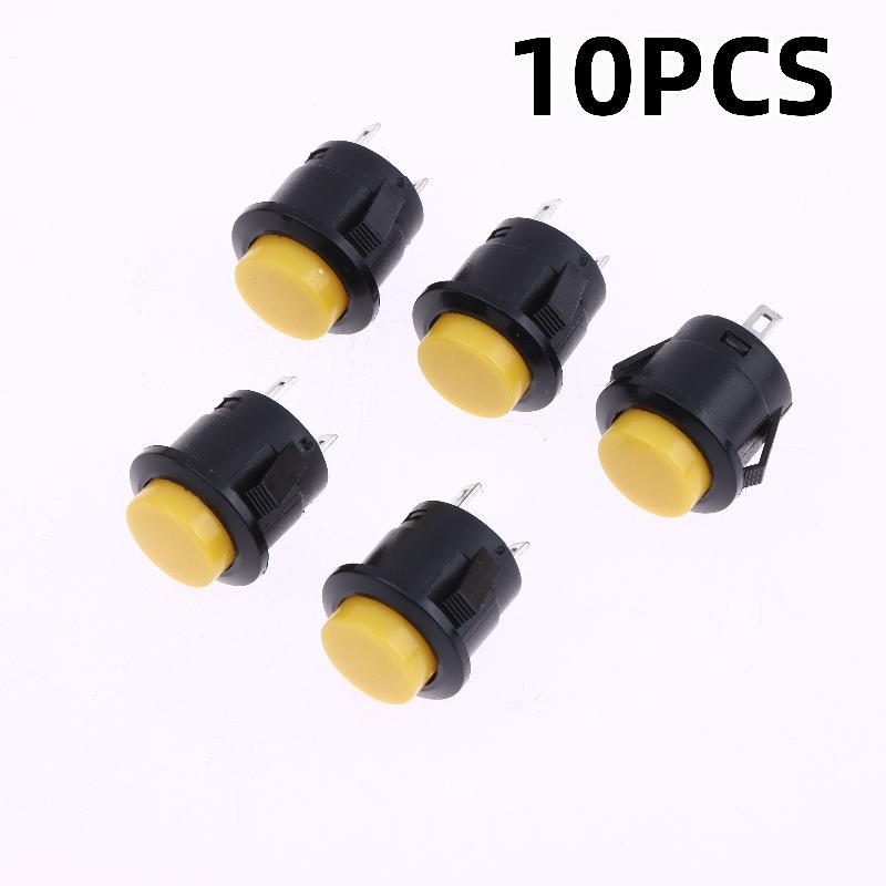 New 5/10Pcs Momentary Push Button Switch R13-507 16mm Round Switch 2Pins ON-OFF Self-res Panel Mounting