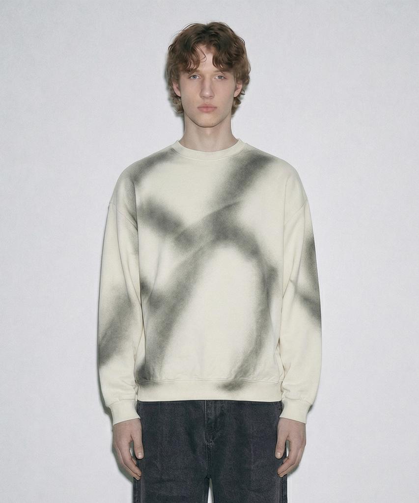 ZENSAI Spray Print Sweatshirt White