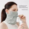 Ice Silk Sunscreen Mask Summer Eye Corner Neck Protection Face Cover UV Resistant Breathable Hanging Ear Headband Scarf