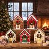 Festive Cabin Packaging Christmas Wonderland Cottage Gift Box, House Shaped Paper Treat Boxes, Holiday Creative Shape Boxes Snack Holder with