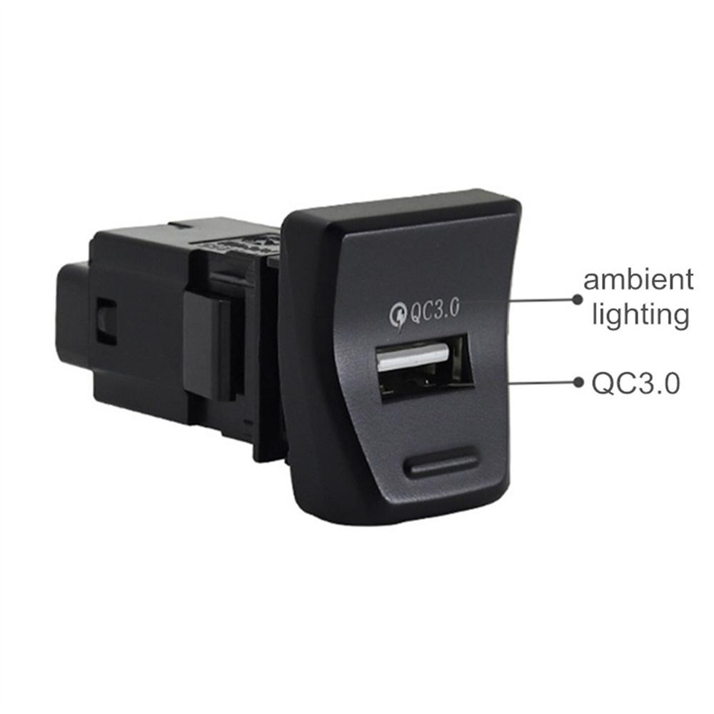 QC3.0 USB Car Charger Central Control Position Fast Charging Socket Fit for Toyota RAV4 2019-2020