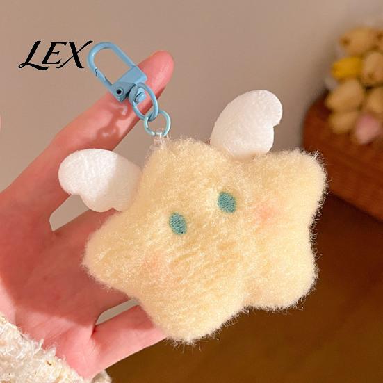 Kawaii Star Moon Plush Pendants Pendant, Cute Keychain Charm Decorative Keyring Accessories for Handbags with Lobster Clasp, Soft Stuffed Pendant