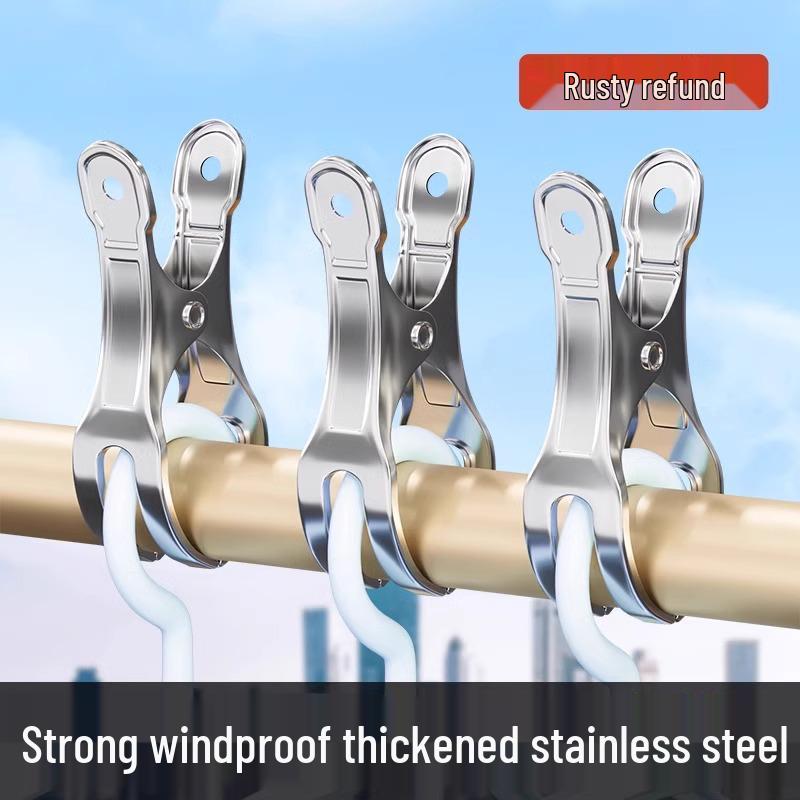 Stainless Steel Windproof Clips for Bed Sheets, Clothes, and Socks