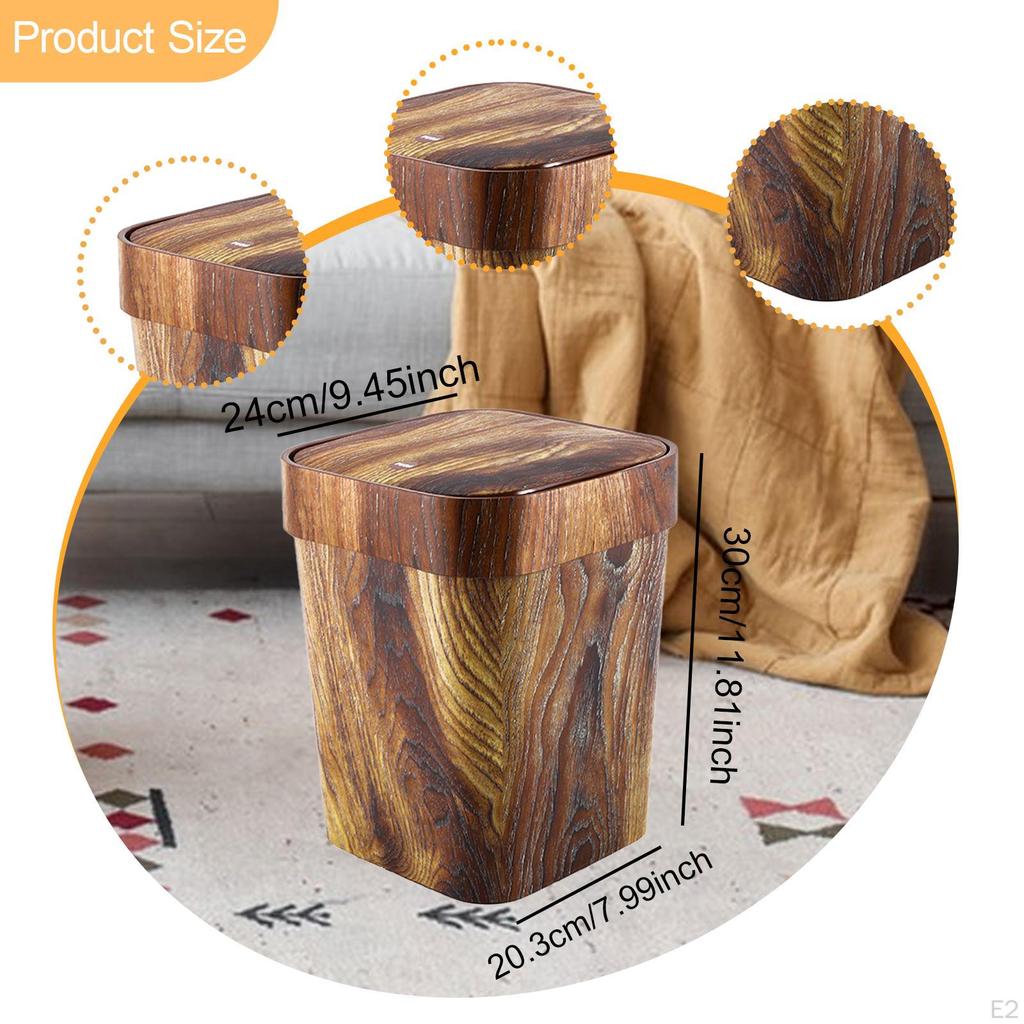Мусорный бак из искусственного дерева, мусорное ведро, мусорная корзина с крышкой, деревенские отходы для