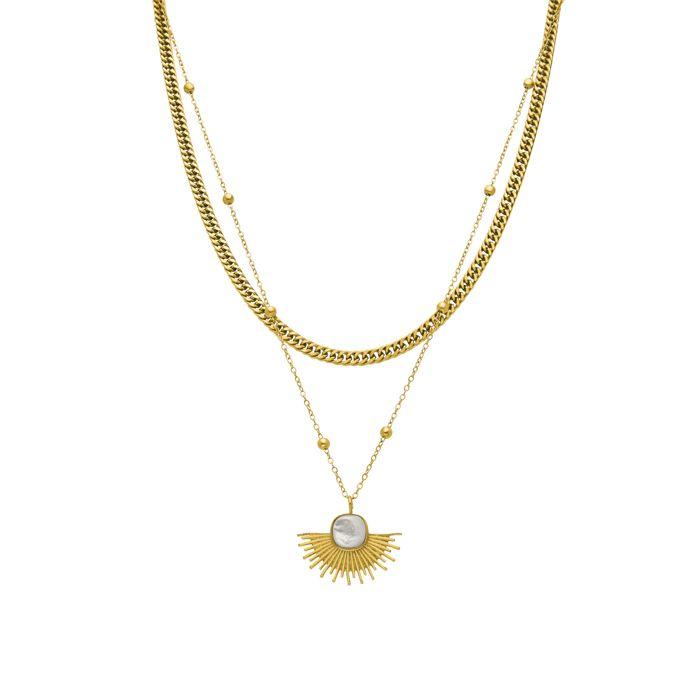 Collier Luxenter avec nacre blanche finition or 18K - Sycu