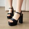 12CM Super High Heels Platform Sandals Women Shoes Summer 2025 New Black White Thick Heeled and Soled Women's Sandals WSH5320