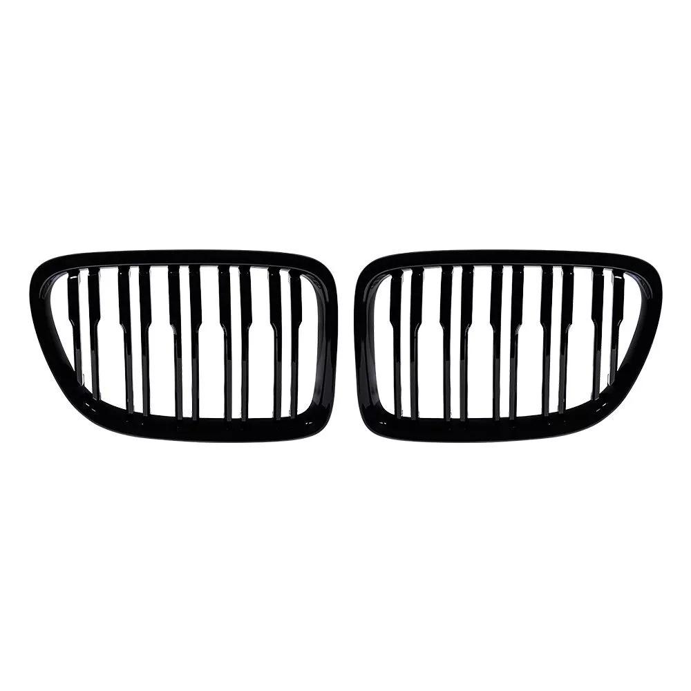2 шт. автомобильная решетка с двойной линией переднего бампера решетка радиатора совместима с E84 X1 18i 20i 25i 28i 2009-2015 автомобильные аксессуары