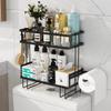 Bathroom Organizers and Storage,2-Tier Over Toilet Storage,Bathroom Storage Paper Holder,Wall Mounted Floating Shelves Furniture