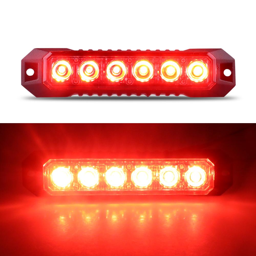 1pcs 6Led Strobe Warning Light Strobe Grille Flashing Lightbar for Emergency Truck Beacon Lamp Amber Car Traffic Light 12-24V