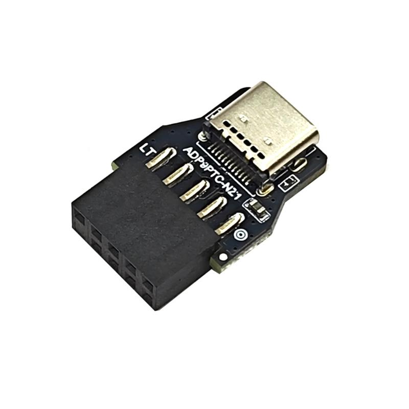 Адаптер-коннектор USB 2.0 9 Pin на USB C для внутреннего USB 2.0 9-контактного разъема материнской платы ПК для настольного компьютера