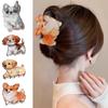 Korean Style Cute Puppy Claw Clip Printed Dog Kawaii Headdress Portable Girls Hair Clip  Daily Wear