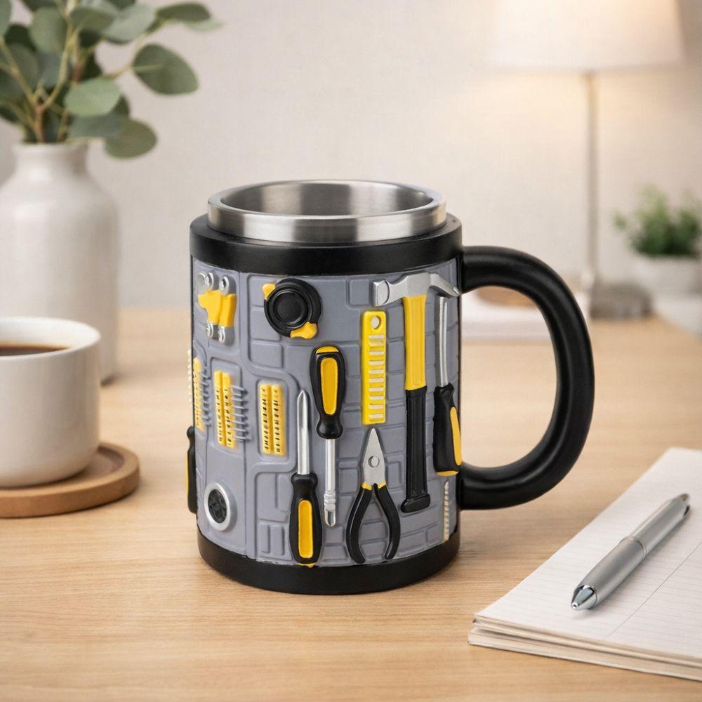 3D Toolbox Design Coffee Cup Stainless Steel Water Cup Funny Mechanic Mug  Gifts for Men