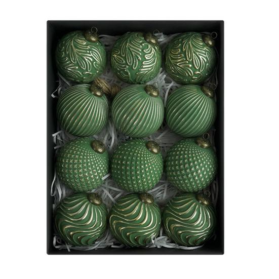 12 Pcs Christmas Ball Ornaments 3.15inch Shatterproof Plastic Balls Rustic Vintage Xmas Tree Hanging Decoration for Wedding Party Holiday Home Decor