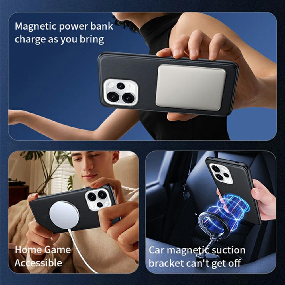 Для Oppo Reno15 5G (Глобальный)/Reno15c 5G (Китай) Магнитный Чехол Покрытый Кожей TPU + PC Чехол для Телефона