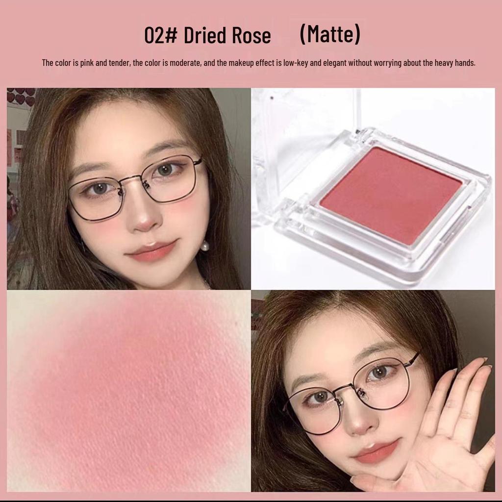 MEIBAOGE Multi-Color Matte Blush Palette: Purple, Blue, Peach, Natural, Milk Apricot