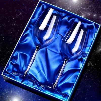 1 пара бокалов для вина с блестящей ножкой, хрустальные бокалы для шампанского, сверкающие блестящие декорированные стразами бокалы для виски, коктейлей для бара, паба, клуба Restaura