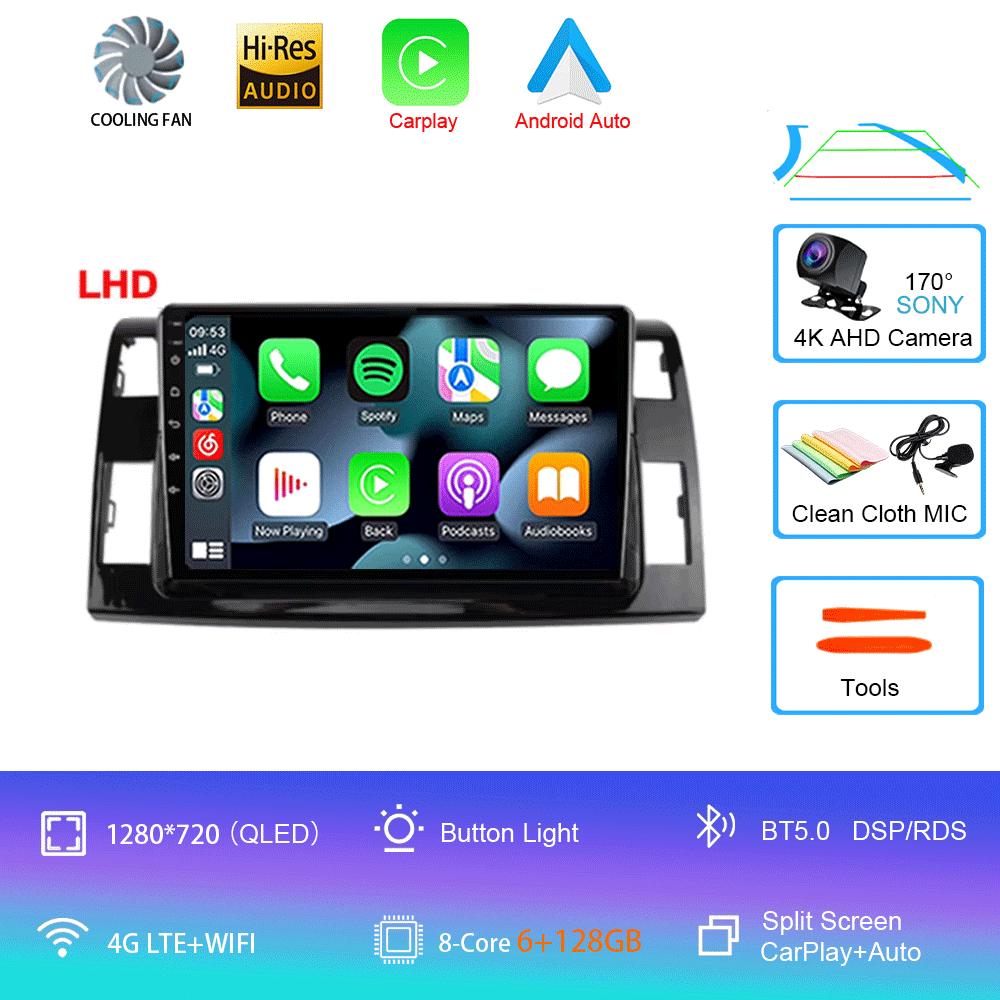 Android 14 For Toyota Previa 3 III XR50 Estima 2006 - 2019 Multimedia Blu-ray QLED Screen Navigation GPS No 2 Din Player
