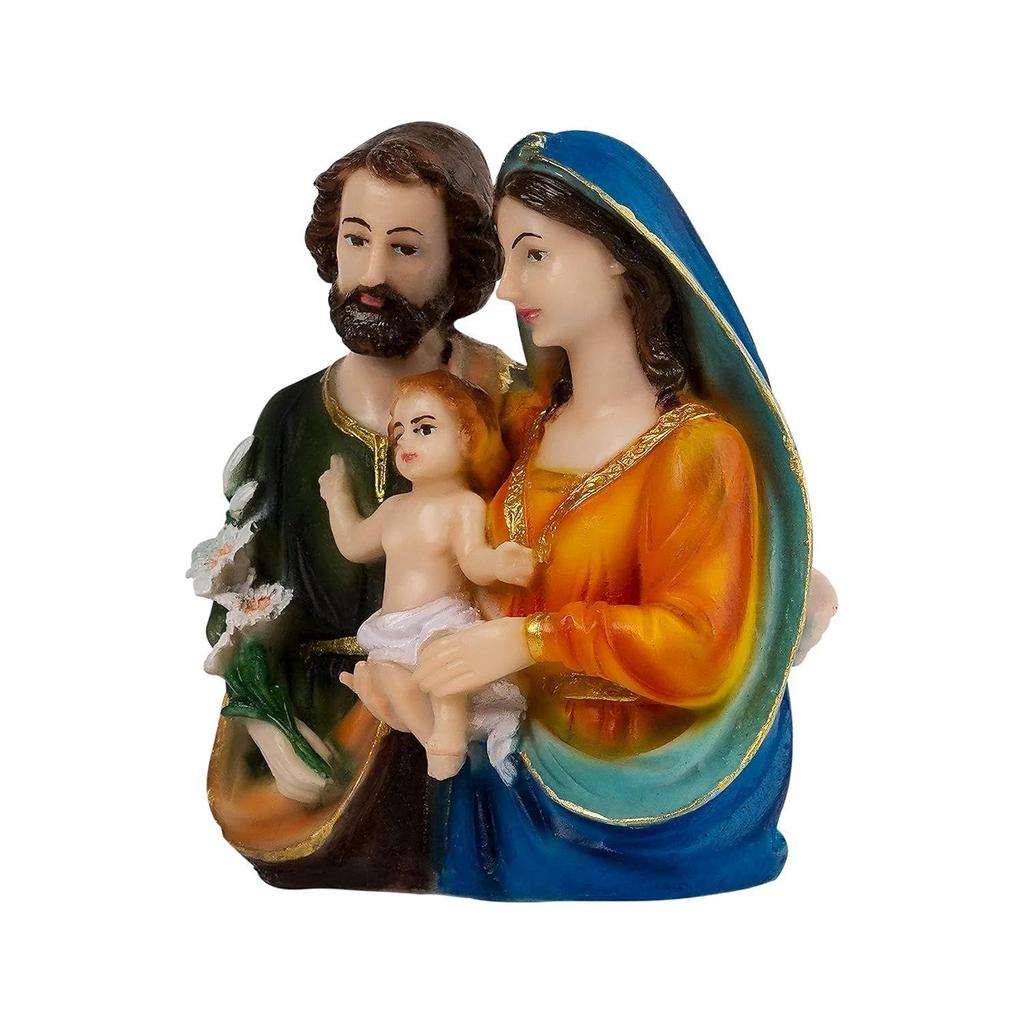 Holy Family Statue Christian Showpiece Figurine Gifts for Home Decor God Idol House Warming Wedding Anniversary,
