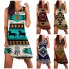 Платья для женщин, повседневное летнее платье без рукавов с принтом, свободный пляжный короткий мини-сарафан
