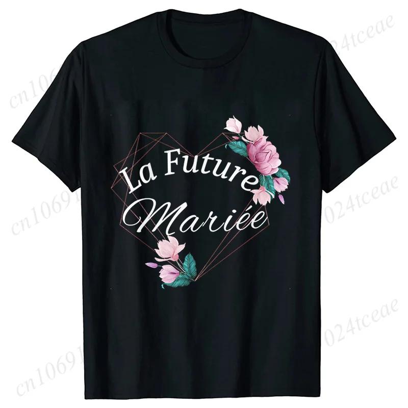Wedding Tops Women Bachelorette Party Blouses Bridesmaid French Team Bride Squad Tshirt Flower Graphic Bridal Shower Aesthetic