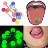 5/10pcs Bright Ball Tongue Piercing Through Soft Acrylic Tongue Ring Jewelry Lip Piercing