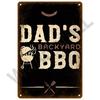 Vintage Tin Sign Dad`s BBQ Yard Outdoor Party Decoration BBQ Zone Metal Sign Plate Retro Barbecue Rules Slogan Decor Accessories