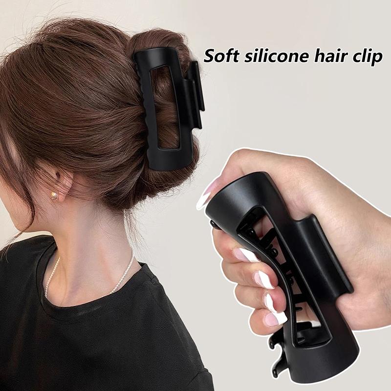 Soft Silicone Shark Hair Clips For Women Protective Elastic Hair Clip Back Head Durable Flexible Unsnappable Claw Clip