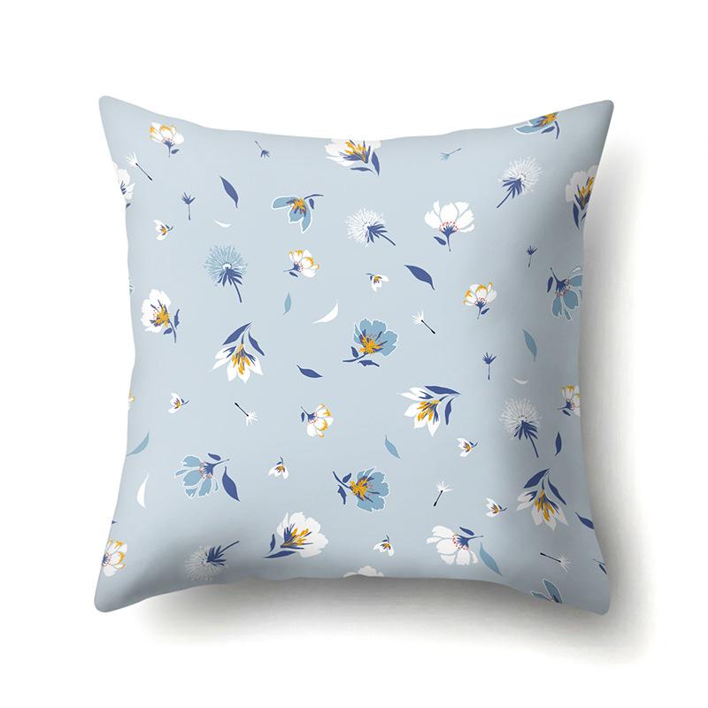 Полиэстеровая наволочка Декоративные цветы Домашнее растение Принт Наволочка Поясничная подушка Чехол на подушку для дивана