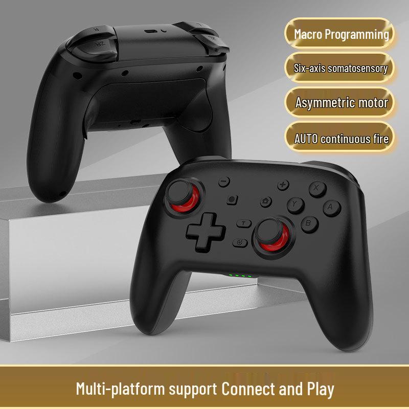 Беспроводной Bluetooth-контроллер Switch Pro с шестиосевым гироскопом, двойной вибрацией и макропрограммированием